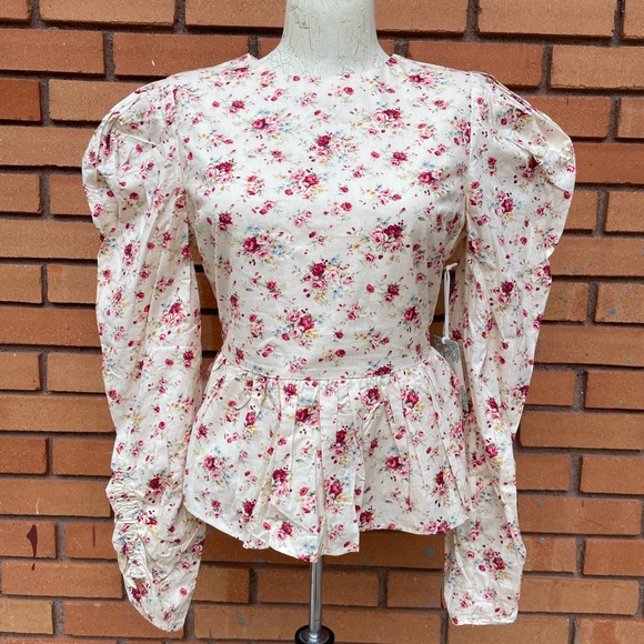 NWT Hyacinth House Floral Peplum Blouse Size XS - Picture 6 of 16